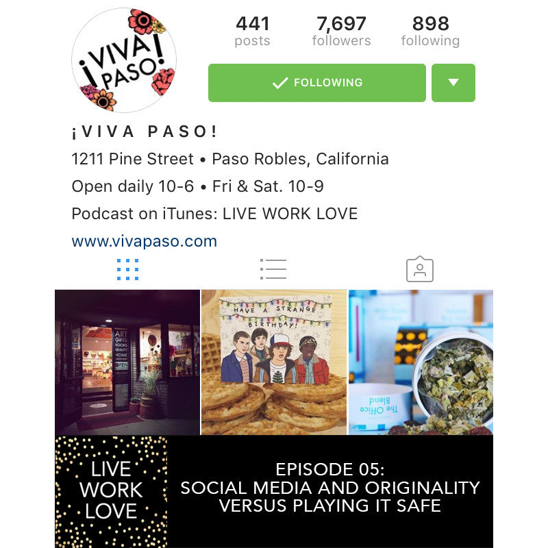 Live Work Love Podcast Episode 5: Social Media and Originality Versus Playing It Safe