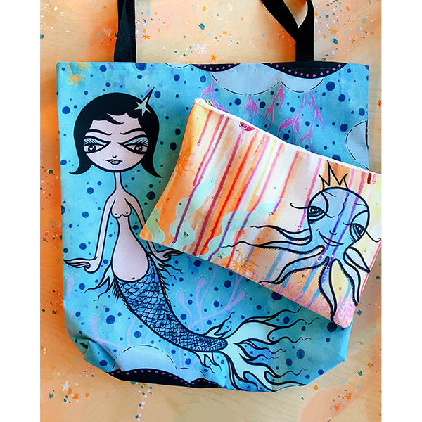 Mermaid Tote And Octopi Zipper Pouches!
