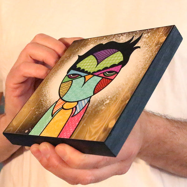 Jeff Claassen - Business Owl - Lmt Ed Print On Wood, 6" x 6"