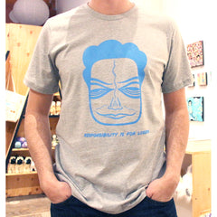 T-Shirt - Responsibility Is For Losers, Heather Grey With Blue