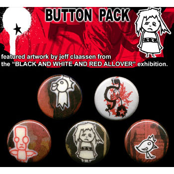Button Pack - Black And White And Red All Over