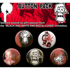 Button Pack - Black And White And Red All Over