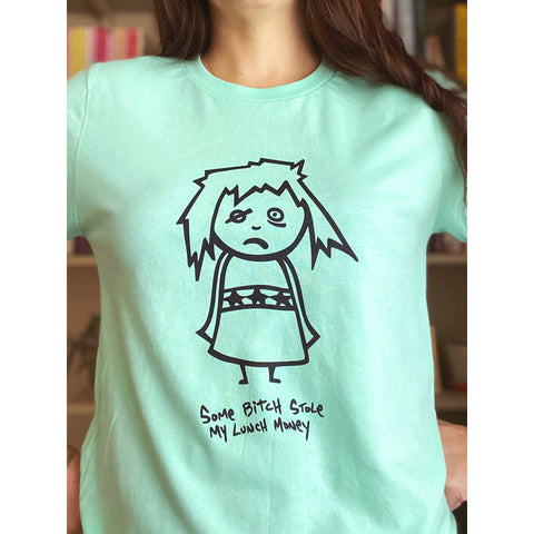 T-Shirt - Some Bitch Stole My Lunch Money, Mint Green